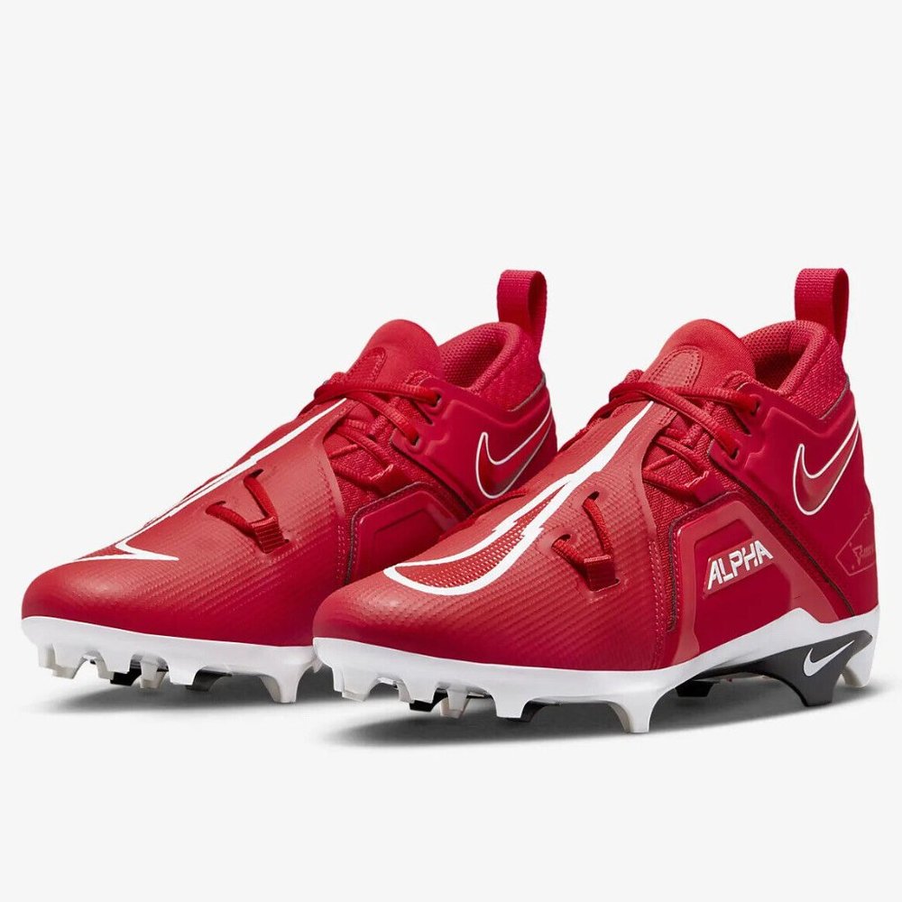 Nike Alpha Menace Pro 3 Mid Mens Football Cleats Red CT6649-616 NEW Size 11 - Picture 4 of 10